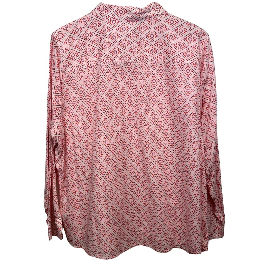 Gap Womens Boyfriend Fit Button Down Shirt Bundle XXL Navy Floral Pink Geometric - Picture 8 of 14